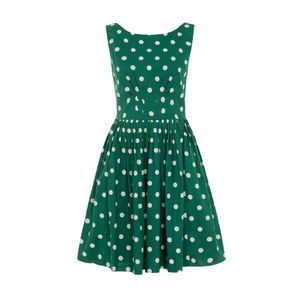 Emily and Fin Abigail Dress in White Polka Dots
